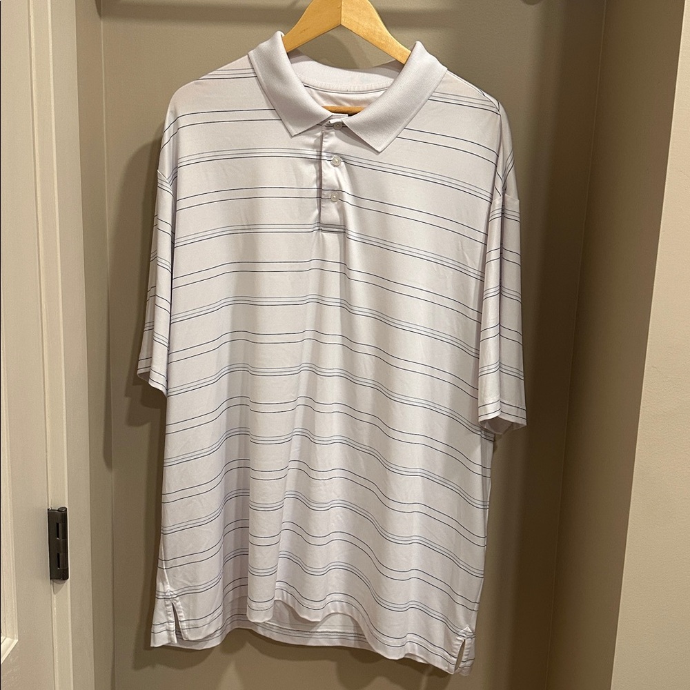 Roundtree & Yorke Performance Polo with Blue Accents